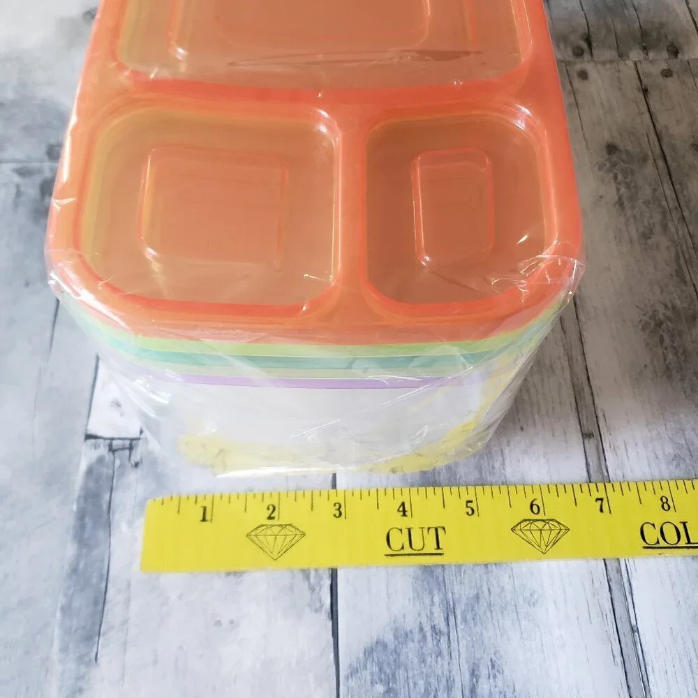 NWT - Simplete – 3 Compartment Bento Lunch Box - Set of 5